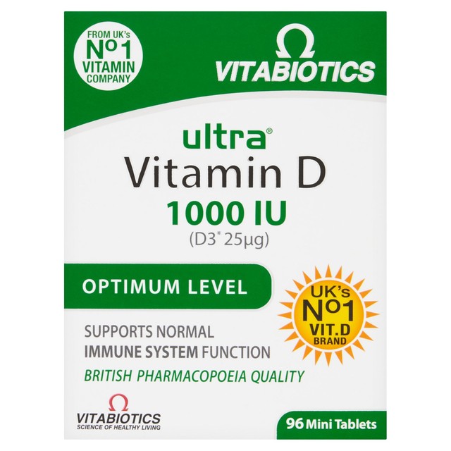 Vitabiotics Ultra Vitamin D 1000 IU tablets 96 pack (British brand)