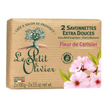 Le Petit Olivier soap bars cherry blossom 2 x 100g, UK version
