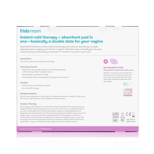 Frida Baby postpartum instant ice maxi pads 8 pack with 2 disposable underwear - British product