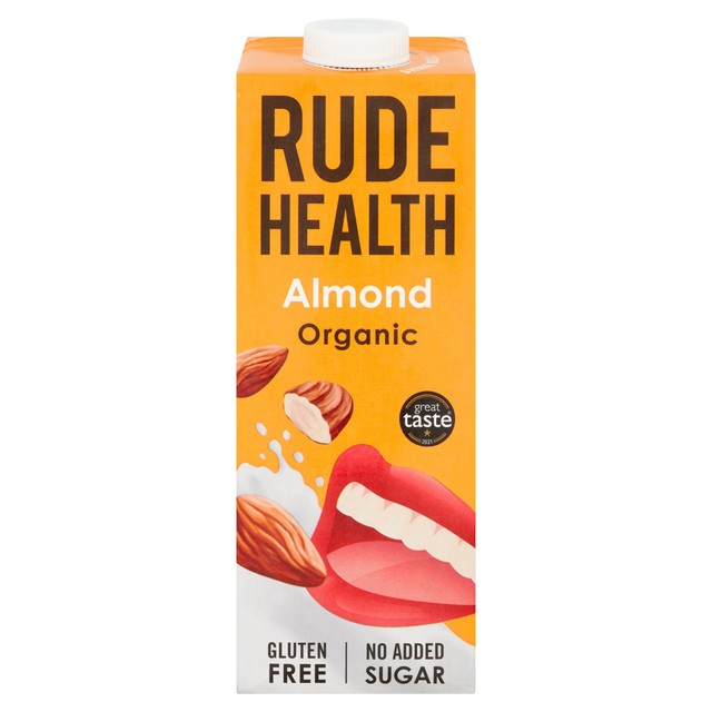 Rude Health organic almond drink with rice 1L, imported from the UK