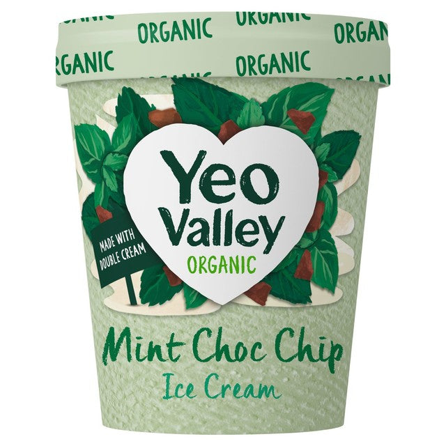 Yeo Valley mint choc chip ice cream 500ml (British brand)