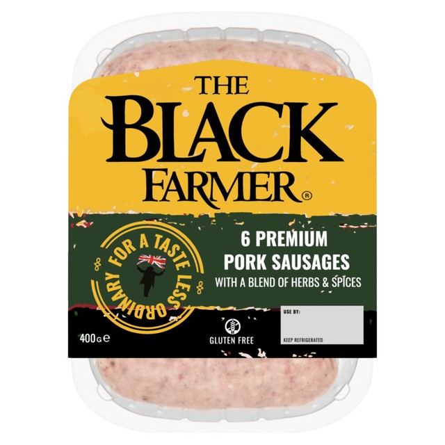 The Black Farmer premium pork sausages 400g (British brand)