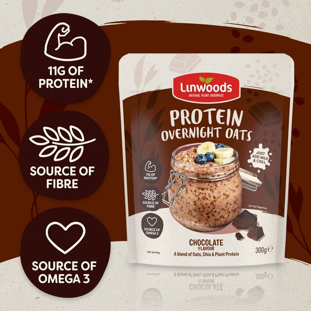 Linwoods overnight oats chocolate protein 300g, UK version