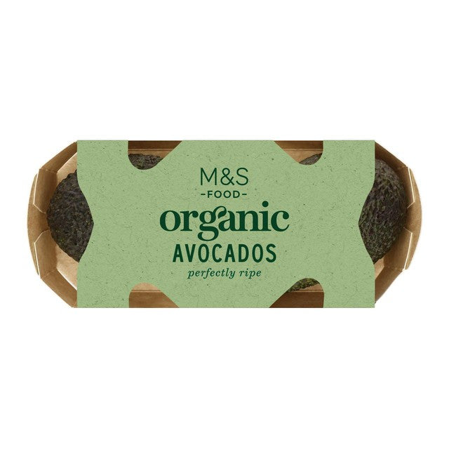 M&S Organic Perfectly Ripe Avocados 2 per pack, imported from the UK