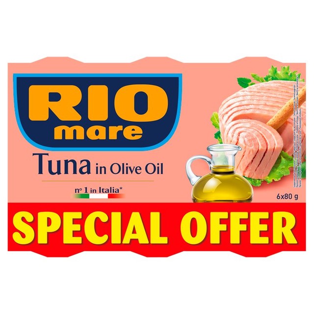 Rio Mare Tuna in Olive Oil 6x80g, imported from the UK