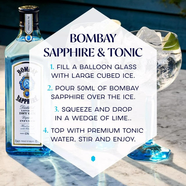 Bombay Sapphire London Dry Gin 1L - British product