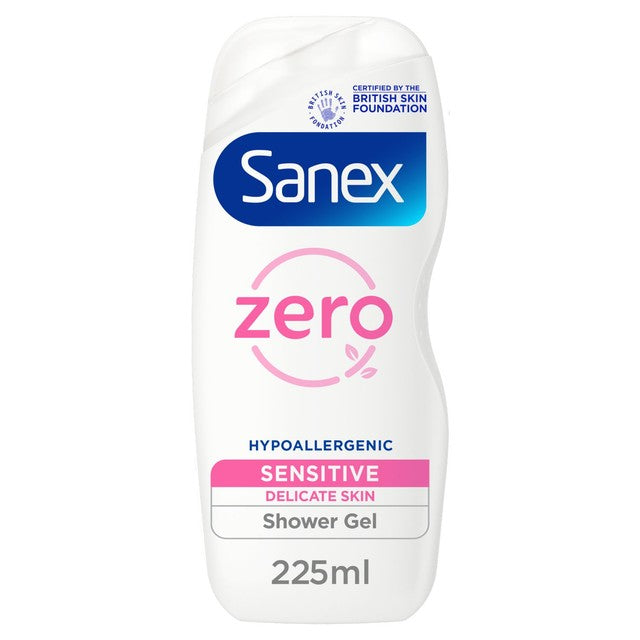 Sanex Zero% Sensitive Skin Shower Gel 225ml (British brand)