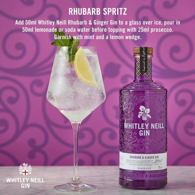Whitley Neill Rhubarb & Ginger Gin 70cl (British brand)