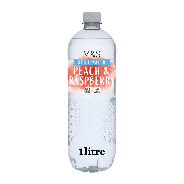 M&S peach and raspberry flavoured water 1L, imported from the UK