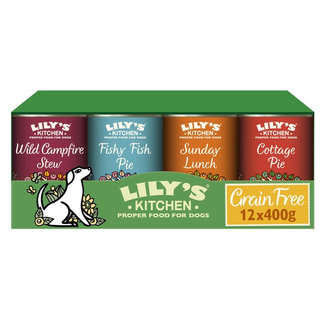 Lily's Kitchen grain free wet dog food mixed 4-recipe multipack 12 x 400g, UK version