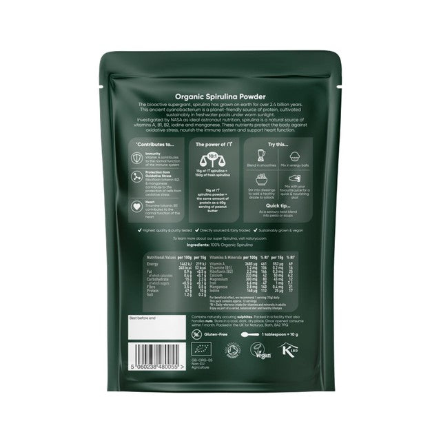 Naturya organic spirulina powder 200g, imported from the UK