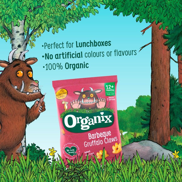 Organix Gruffalo cocoa and vanilla toddler biscuits 5 x 20g multipack, imported from the UK