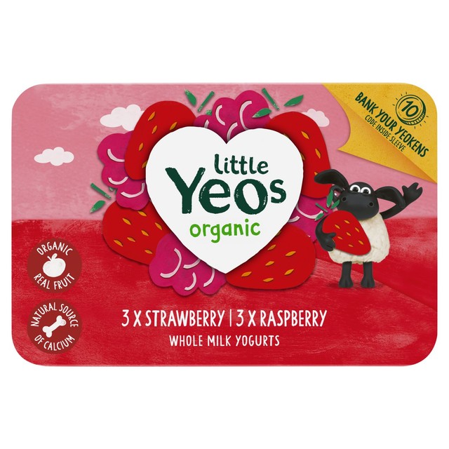 Yeo Valley Little Yeos organic fromage frais strawberry raspberry 6x45g (British brand)