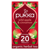 Pukka Herbs wild apple and cinnamon with ginger herbal tea bags 20 teabags, imported from the UK
