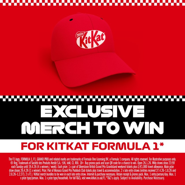 KitKat 4 finger milk chocolate biscuit bar multipack 4x41.5g, UK version