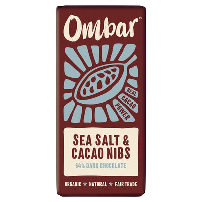 Ombar Barre de chocolat bio végane Fair Trade Sel & Fèves de Cacao 70g