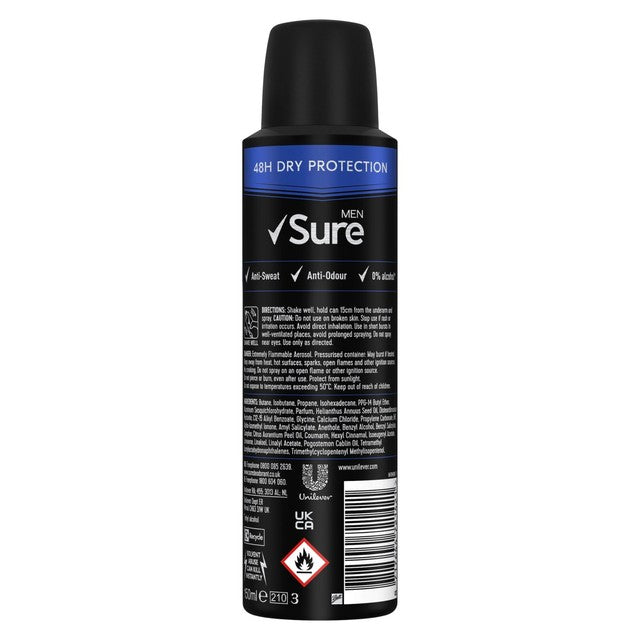 Sure Invisible Ice antiperspirant deodorant spray 150ml (British brand)