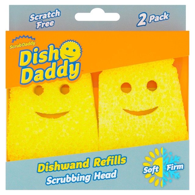 Scrub Daddy dishwand refill head yellow 2 pack (British brand)