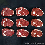Ocado organic beef ribeye steak 225g, imported from the UK