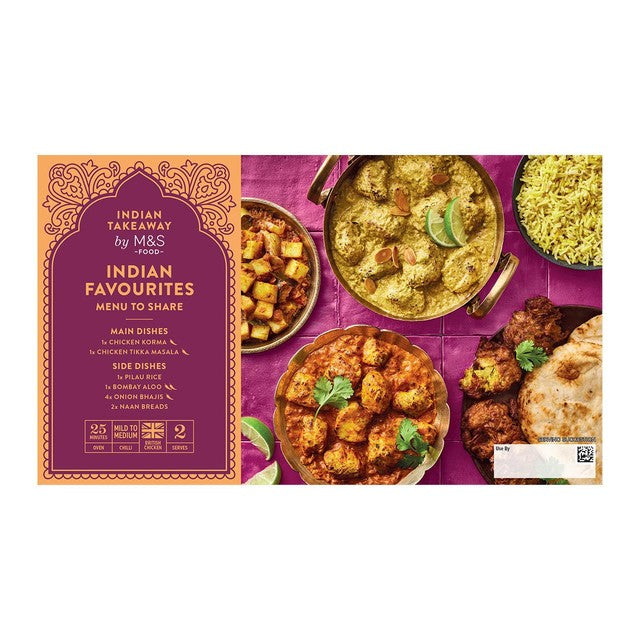 M&S Indian Favourites Takeaway Box 1.39kg, imported from the UK
