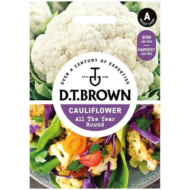 Mr Fothergills D.T. Brown Cauliflower All Year Round vegetable seeds, 200 seeds - British product