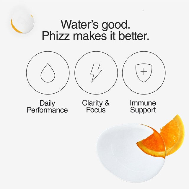 Phizz orange multivitamin effervescent tablets 60 pack, imported from the UK