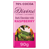 Divine dark chocolate bar with raspberries 90g - British product