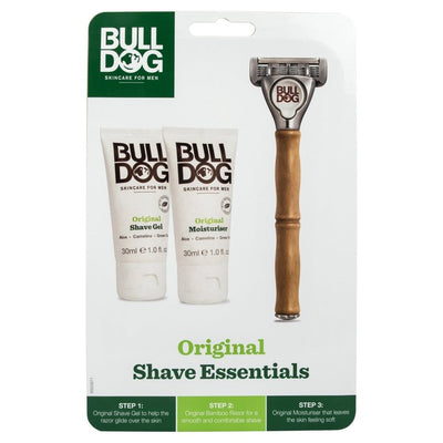 Bulldog Shave Essentials Razor with Shave Gel & Moisturiser Grooming Set