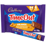 Cadbury Timeout Orange milk chocolate wafer bar 6 x 18g - British product