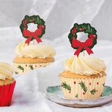 Creative Party Merry Christmas Wreath Cupcake Decorating Kit 28-Piece Pack - British product