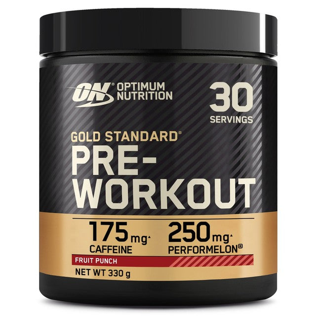 Optimum Nutrition pre-workout powder Fruit Punch 330g, imported from the UK