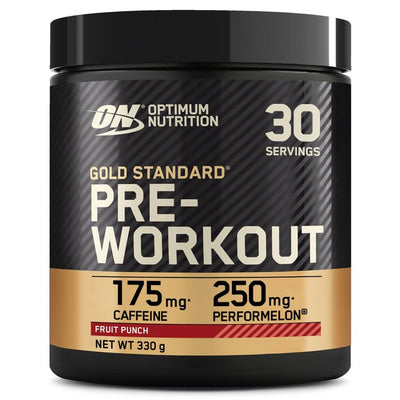 Optimum Nutrition Gold Standard Pre-Workout Fruit Punch Supplement Powder 330g