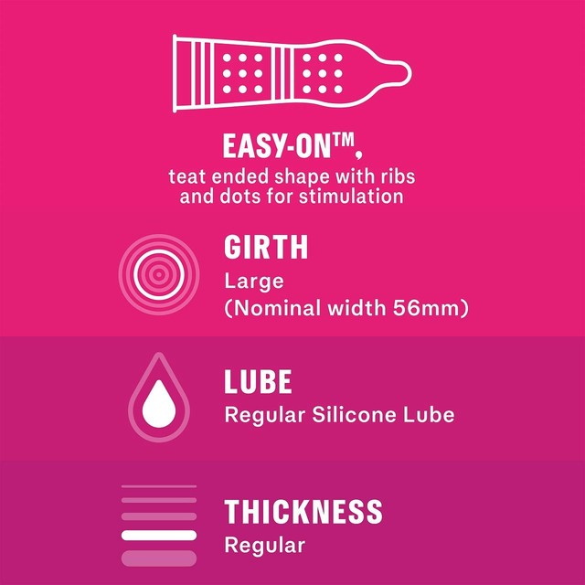 Durex Ribbed & Dotted Regular Fit condoms - British product