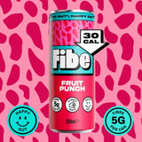 Fibe fruit punch drink 4 x 250ml cans - British product