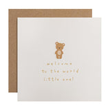 M&S Spencer Bear New Baby Card 15cm x 15cm, imported from the UK