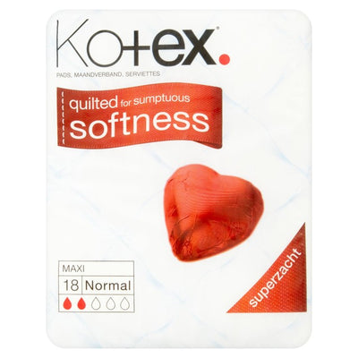 Kotex Maxi Pads Normal Kviltede Sanitetspads 18 stk