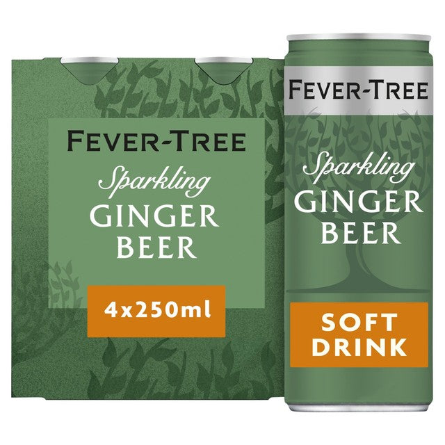 Fever-Tree Light Ginger Beer 4 x 250ml cans - British product