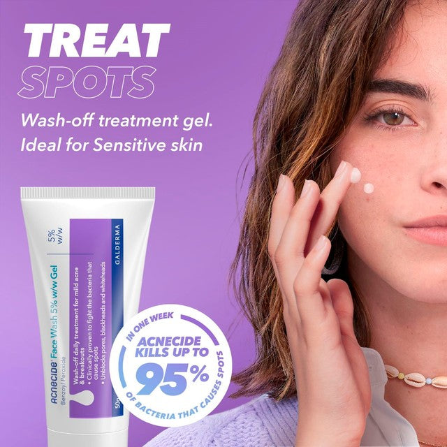 Acnecide benzoyl peroxide face wash 50ml - British product