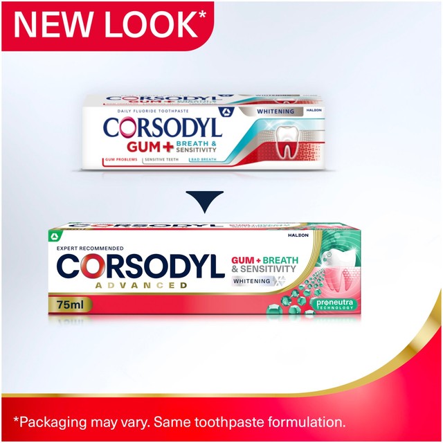 Corsodyl Gum+ Breath & Sensitivity Whitening Toothpaste 75ml - British product