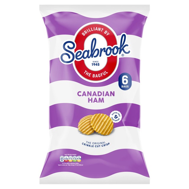 Seabrook Canadian Ham flavour crisps 25g bag (British brand)