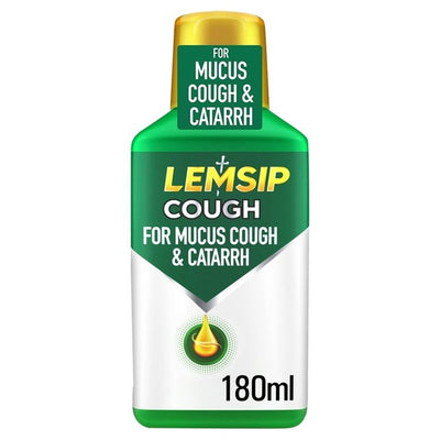 Lemsip Cough Liquid for Mucus and Catarrh Relief 180ml