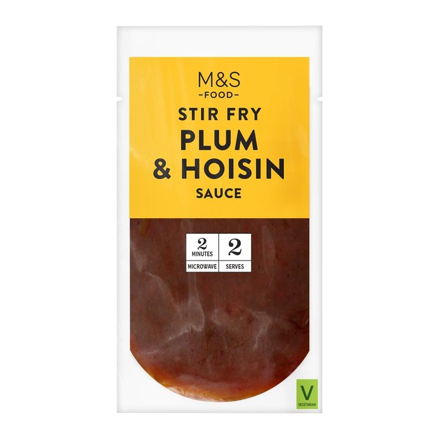 M&S plum & hoisin stir fry sauce 150g, imported from the UK