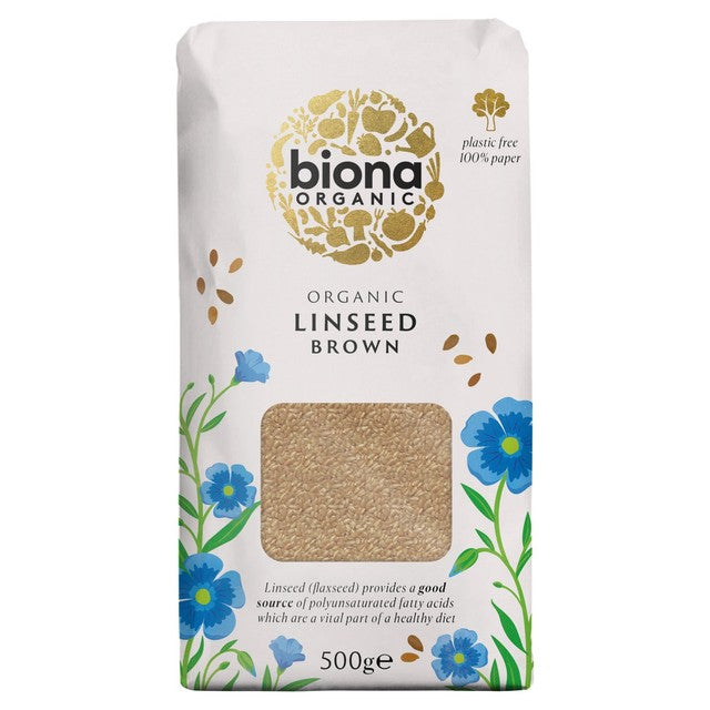 Biona organic brown linseed 500g - British product
