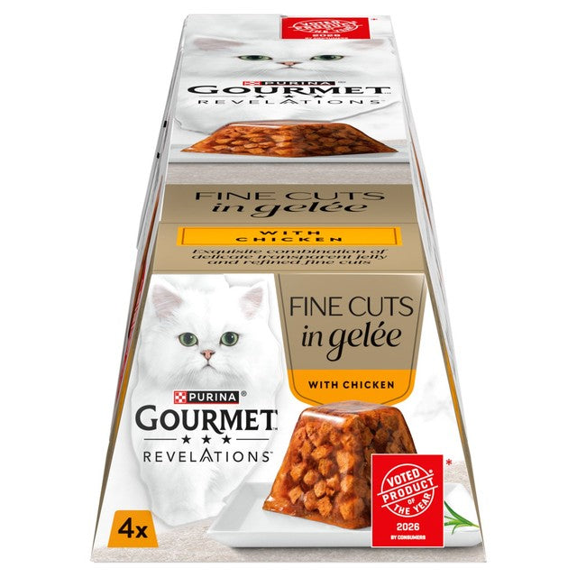 Gourmet wet cat food chicken in jelly 4 x 57g, UK version