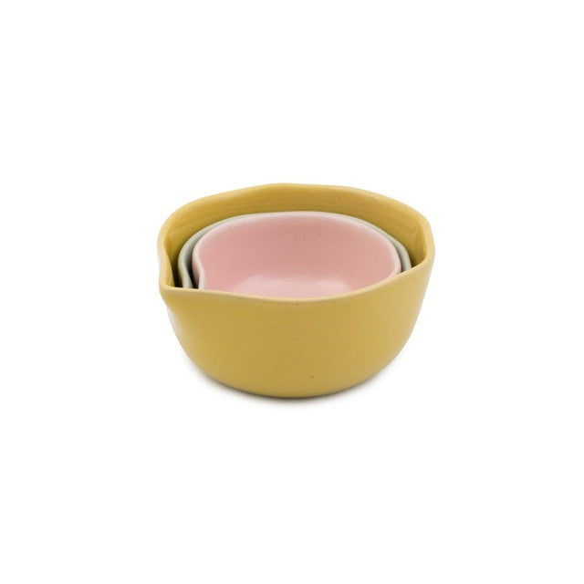 Jamie Oliver Big Love Pinch-Me Pots set of 3 11x10x5cm stoneware serving pots, UK version