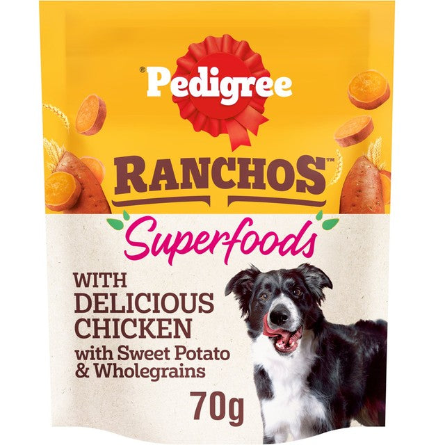 Pedigree chicken dog treats with sweet potato 70g, imported from the UK