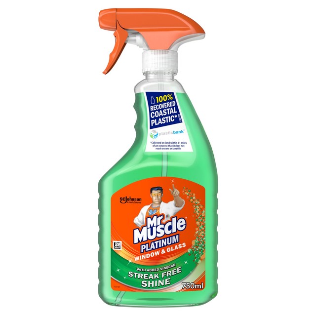 Mr Muscle Platinum window and glass cleaner spray 750ml, imported from the UK