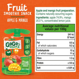 GoGo squeeZ apple and mango fruit smoothie snack 4x90g, UK version