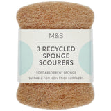 M&S recycled sponge scourers 3 per pack, imported from the UK