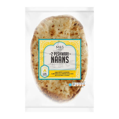 M&S Peshwari Naanbrød med Sultaniner og Kokosnøtt Pakke med 2
